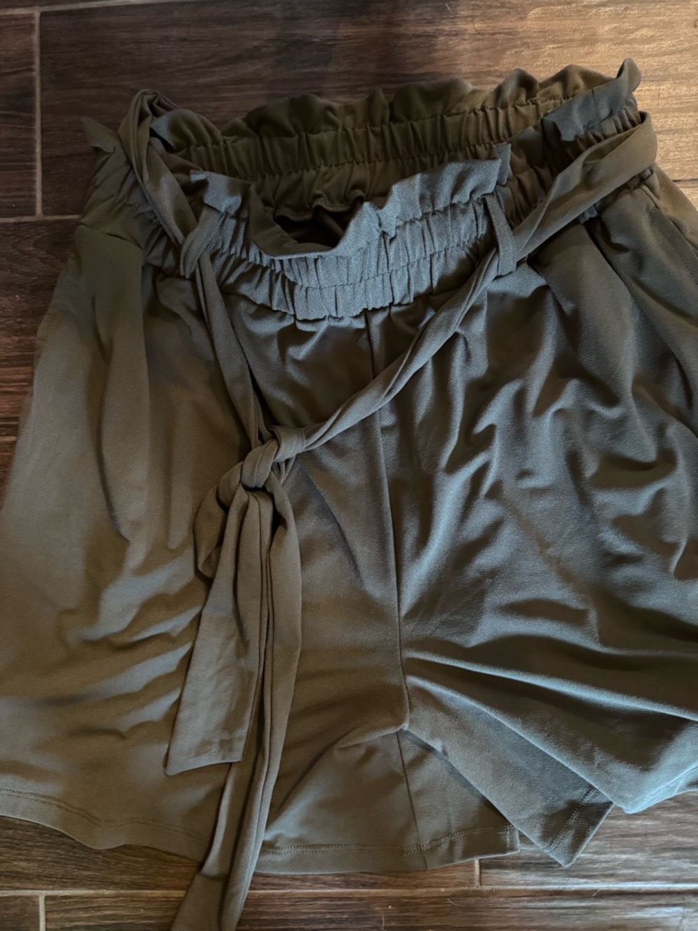LuLaRoe Grey High-Waist Paperbag Tie Shorts
